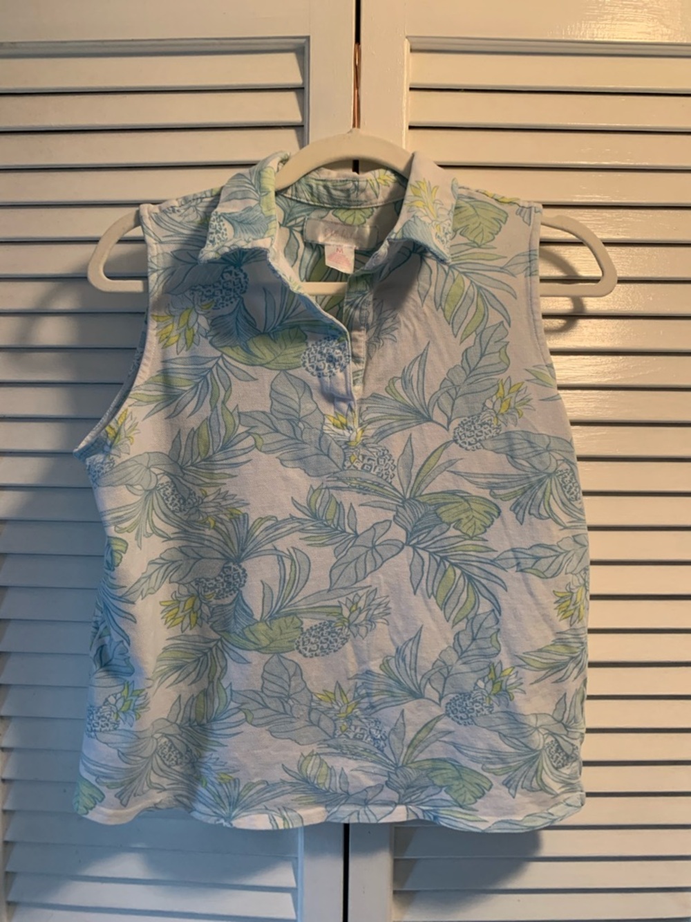 Stella Parker Medium Tropical Preppy Polo Top Golf